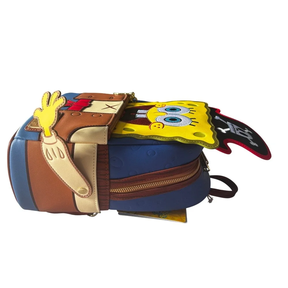 Loungefly SpongeBob SquarePants Pirate Cosplay Mini Backpack Yellow Blue NEW